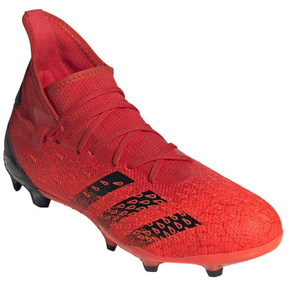 Czerwono-czarne buty piłkarskie korki Adidas Predator Freak.3 FG FY6279