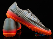 Szaro-pomarańczowe buty piłkarskie na orlik Nike Mercurial Victory CR7 TF 852530-001