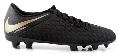 Czarne buty piłkarskie Nike Hypervenom Phantom Club FG AJ4146-090 JR