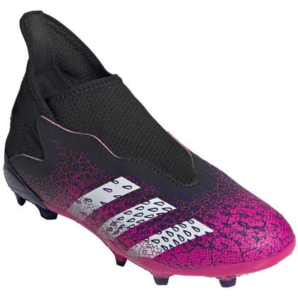 Czarno-różowe buty piłkarskie korki Adidas Predator Freak.3 LL FG FW7529 - Junior