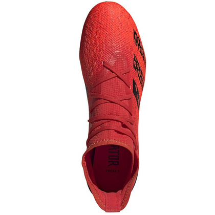 Czerwono-czarne buty piłkarskie korki Adidas Predator Freak.3 FG FY6279