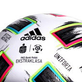 Biała piłka nożna meczowa Adidas Uniforia Pro Ekstraklasa FH7322 OMB - rozmiar 5