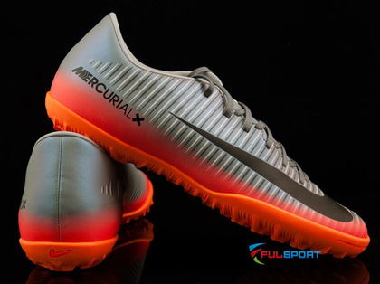 Szaro-pomarańczowe buty piłkarskie na orlik Nike Mercurial Victory CR7 TF 852530-001