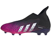 Czarno-różowe buty piłkarskie korki Adidas Predator Freak.3 LL FG FW7529 - Junior