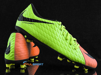 Zielono-pomarańczowe buty piłkarskie Nike Hypervenom Phade FG 852547-308