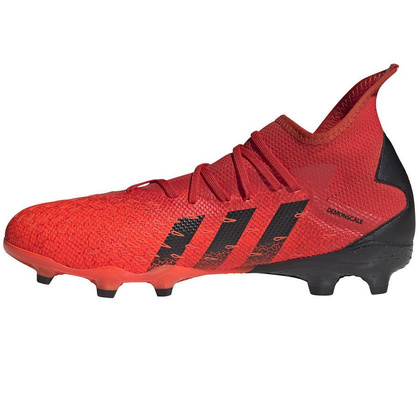 Czerwono-czarne buty piłkarskie korki Adidas Predator Freak.3 FG FY6279