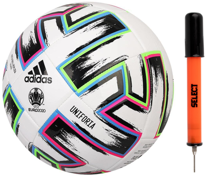 Biała piłka nożna Adidas Uniforia Training FU1549 - rozmiar 5 + pompka Select