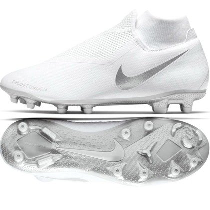 Białe buty piłkarskie korki Nike Phantom Vision Academy DF FG/MG AO3258-100