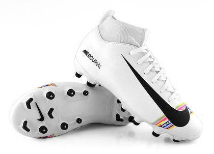 Biało-czarne buty piłkarskie Nike Mercurial Superfly Academy FG/MG AJ3111-109 JR