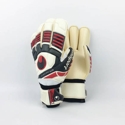 Biało-czarne rękawice bramkarskie Uhlsport Eliminator Absolutgrip RF 100056601