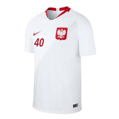 Biało-czerwona koszulka oficjalna reprezentacji Polski Nike Breathe Stadium Home 2018 893893-100 - z nadrukiem