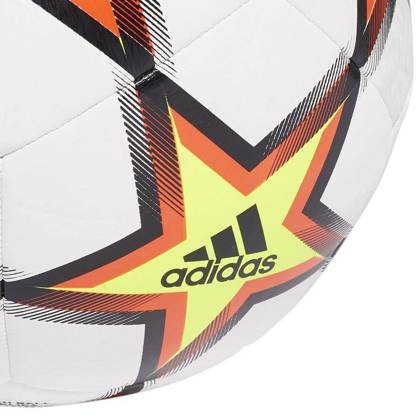 Biało-pomarańczowa piłka nożna adidas Finale Training Texture Foil Pyrostorm GU0206