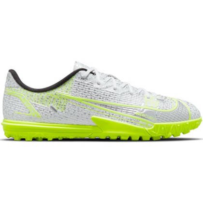 Biało-srebrne buty piłkarskie turfy na orlik Nike Mercurial Vapor 14 Academy TF CV0822-107 - Junior