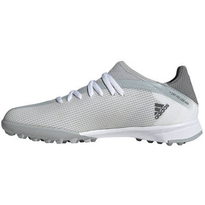 Biało-szare buty turfy Adidas X Speedflow Messi.3 FY3322 - Junior