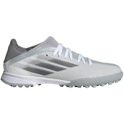 Biało-szare buty turfy Adidas X Speedflow Messi.3 FY3322 - Junior