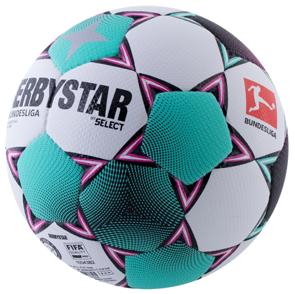 Biało-turkusowa piłka nożna meczowa Select Derbystar Bundesliga Brillant APS rozmiar 5