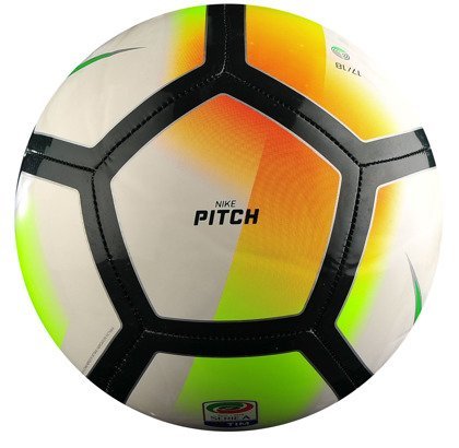 Biało-zielona piłka nożna Nike Pitch Serie A SC3139-100 rozmiar 4