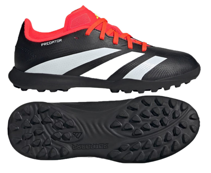 Czarno-pomarańczowe buty turfy Adidas Predator League IG5442 - Junior