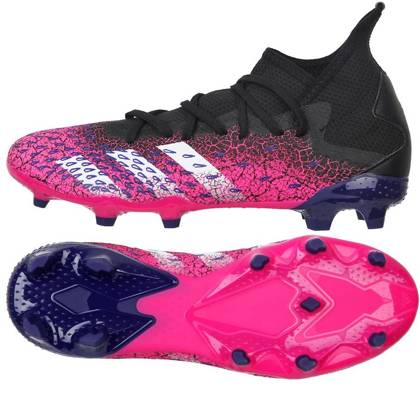 Czarno-różowe buty piłkarskie korki Adidas Predator Freak.3 FG FW7514
