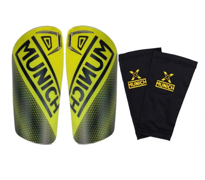 Czarno-żółte ochraniacze nagolenniki piłkarskie Munich Shin Guards 6000182