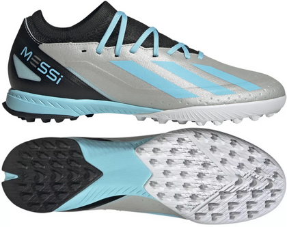 Szaro-błękitne buty turfy Adidas X Crazyfast Messi.3 IE4074