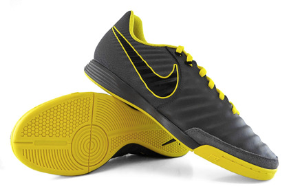Szaro-żółte buty piłkarskie na halę Nike TiempoX Legend Academy IC AH7244-070