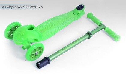 Zielona hulajnoga 3-kołowa SMJ sport MS06 GREEN LED